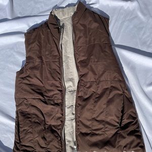 Brown reversible vest